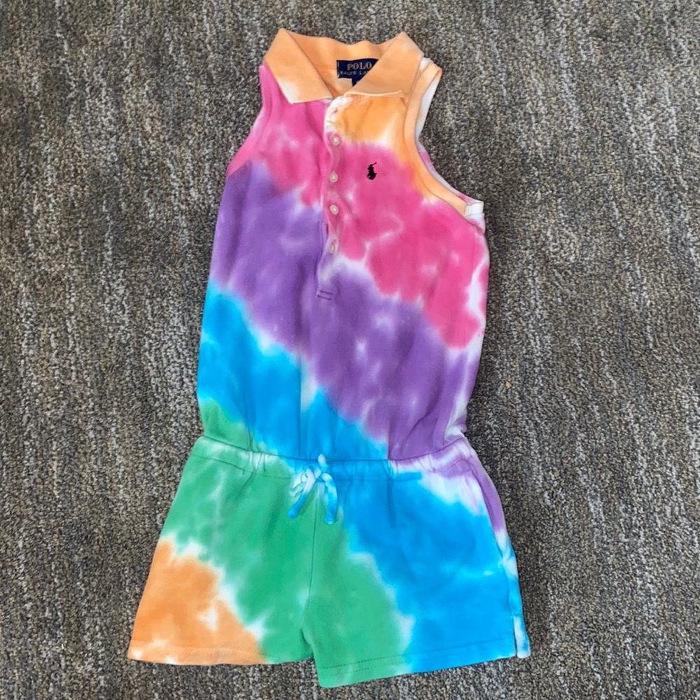 Tie-dye shorts romper. Toddler girl. Size 4T